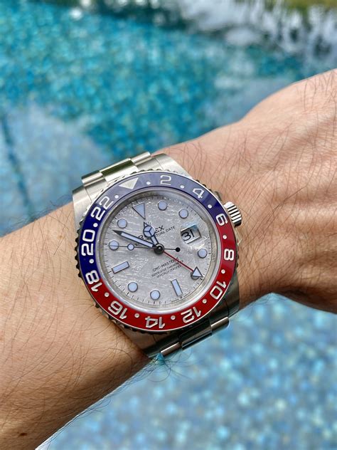 women's rolex meteorite dial|rolex gmt 2 pepsi meteorite.